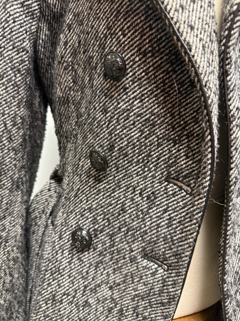 Black and White Woven Trench Coat Banana Republic Size M - Picture 5 of 6